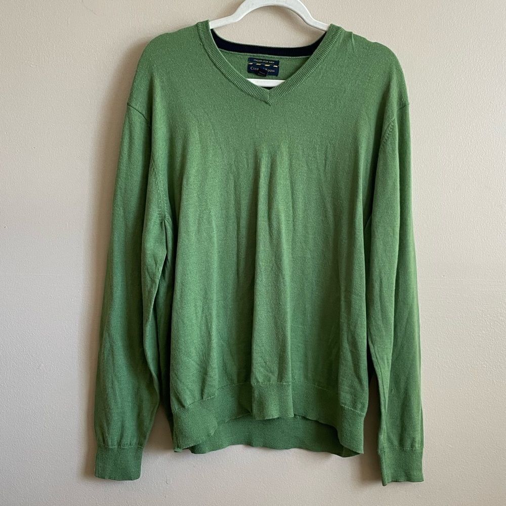 Club Room Green womens sweater merino wool blend sz L‎